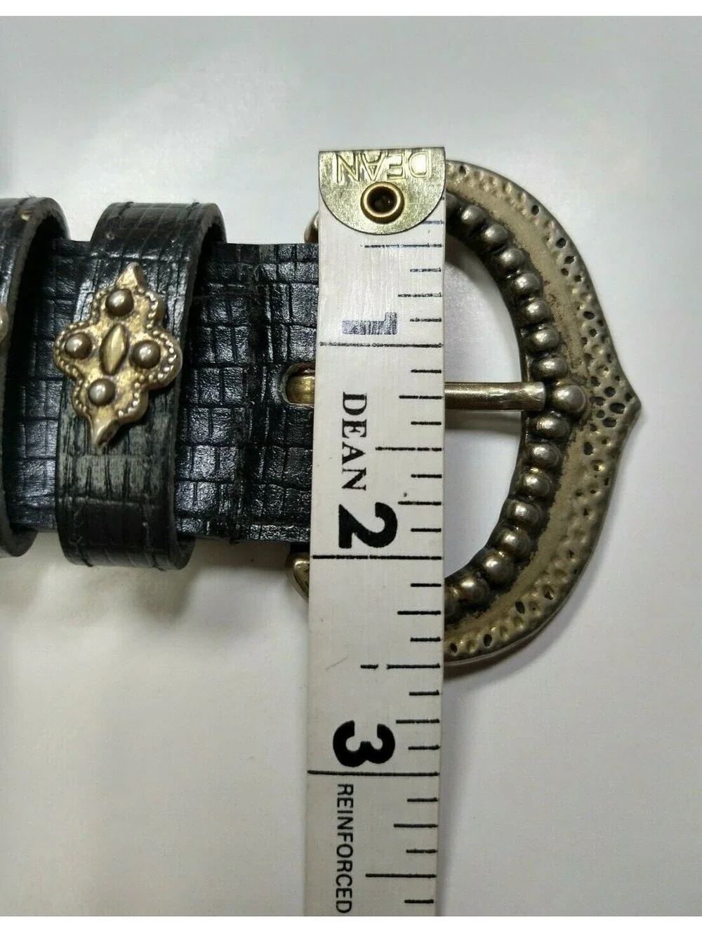 Vintage 90s Grunge Gotti Black Reptile Belt FAUX LEATHER PLEATHER Size S/M 26-28